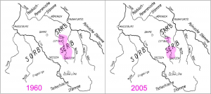 Entwicklung des Sprachgebietes (1960-2005)